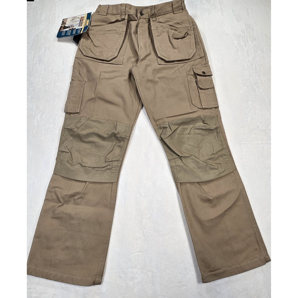 Blaklader Brawny Work Pants Khaki Cotton Canvas Utility Pockets 32x32 NEW